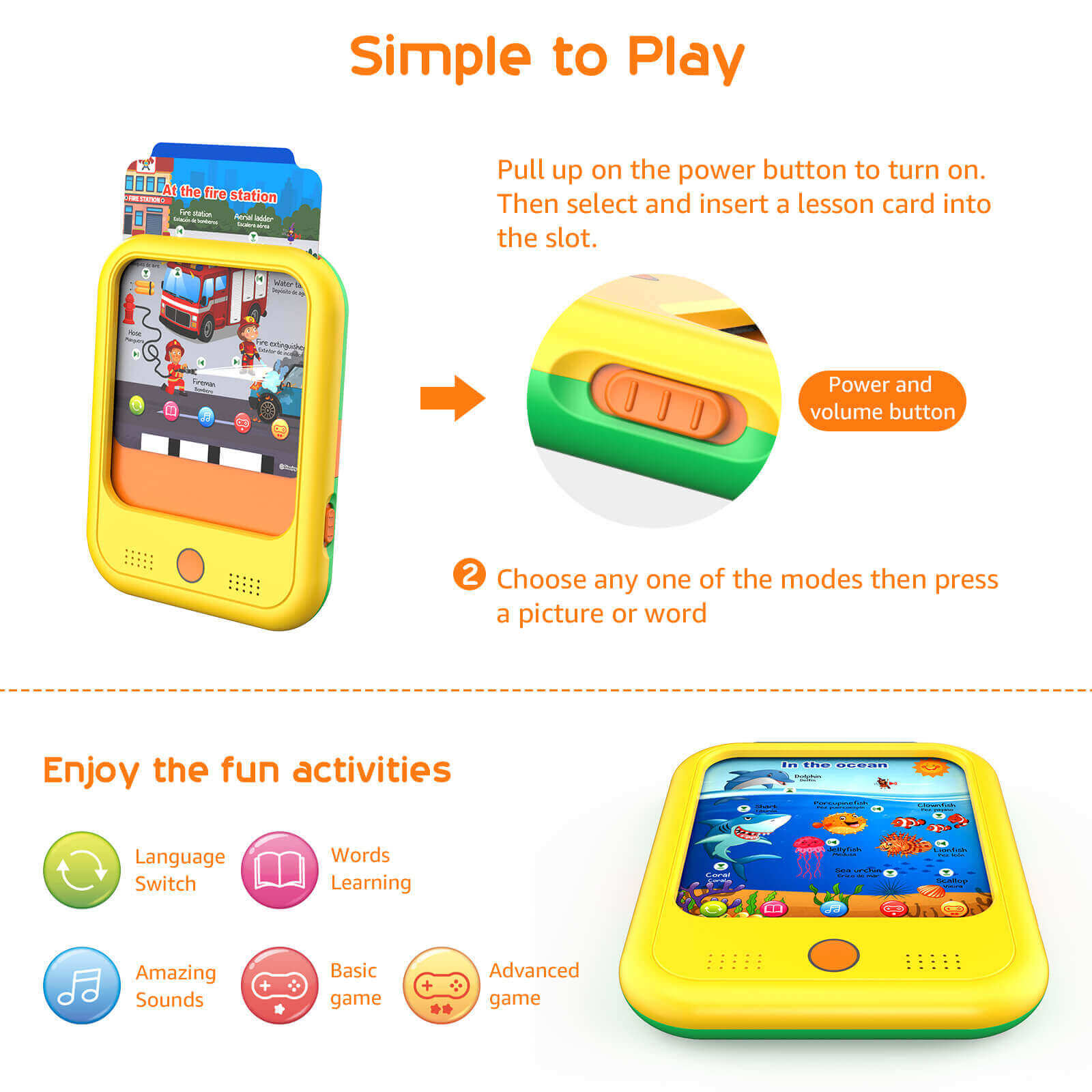 Qiaojoy Kids Learning Tablet Educational Learning Pad 1.0