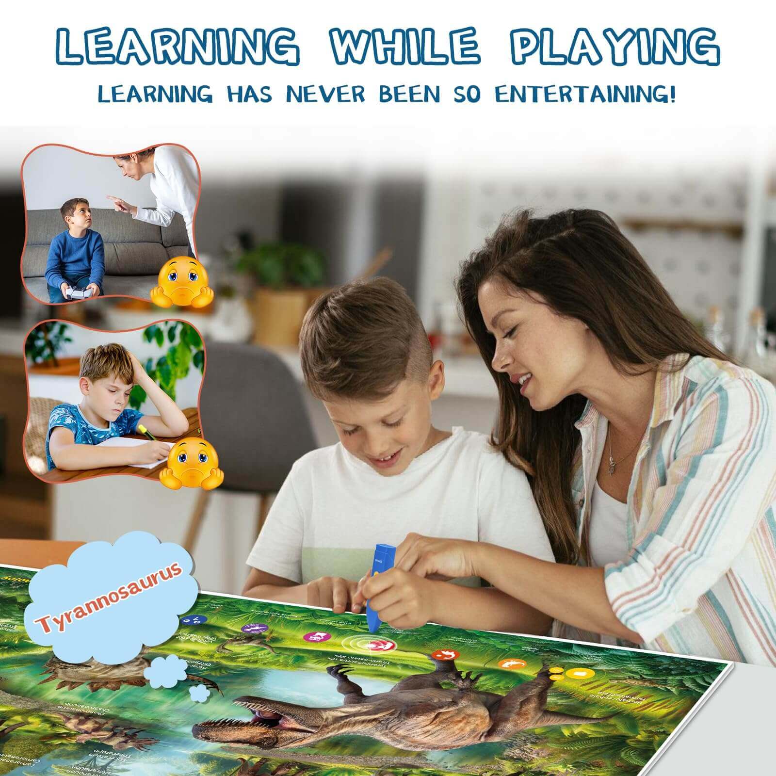 Qiaojoy Bilingual Interactiv Dinosaur Poster