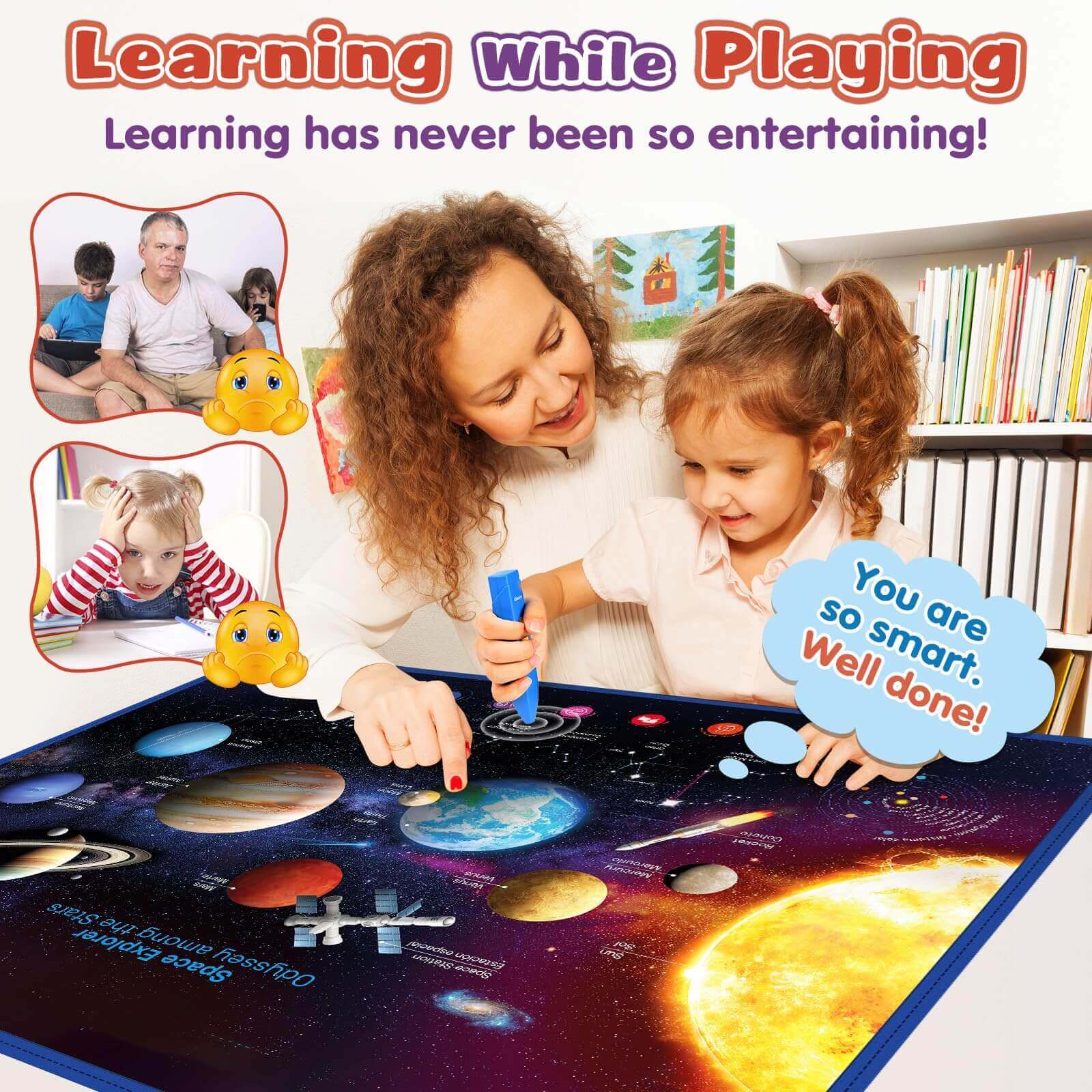 Qiaojoy Bilingual Interactive Solar System Poster